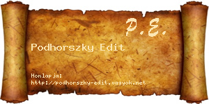 Podhorszky Edit névjegykártya